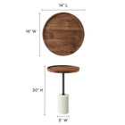 Modway Amina Round Acacia Wood Side Table