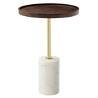 Modway Amina Round Acacia Wood Side Table  
