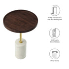 Modway Amina Round Acacia Wood Side Table