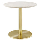 Modway Viva Round White Marble Side Table  