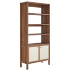 Modway Capri 4-Shelf Wood Grain Bookcase  