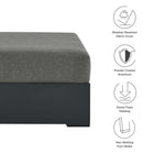 Modway Tahoe Outdoor Patio Powder-Coated Aluminum Ottoman
