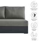 Modway Tahoe Outdoor Patio Powder-Coated Aluminum Modular Left-Facing Loveseat