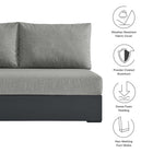 Modway Tahoe Outdoor Patio Powder-Coated Aluminum Modular Left-Facing Loveseat