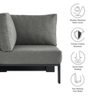 Modway Tahoe Outdoor Patio Powder-Coated Aluminum Modular Corner Chair