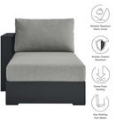 Modway Tahoe Outdoor Patio Powder-Coated Aluminum Modular Left-Facing Chaise Lounge