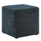 Modway Callum 17" Square Woven Heathered Fabric Upholstered Ottoman  