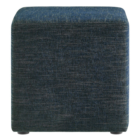 Modway Callum 17" Square Woven Heathered Fabric Upholstered Ottoman  