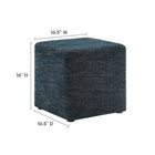 Modway Callum 17" Square Woven Heathered Fabric Upholstered Ottoman