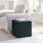 Modway Callum 17" Square Woven Heathered Fabric Upholstered Ottoman