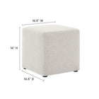 Modway Callum 17" Square Woven Heathered Fabric Upholstered Ottoman