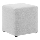 Modway Callum 17" Square Woven Heathered Fabric Upholstered Ottoman  