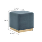 Modway Tilden 17" Square Performance Velvet Upholstered Ottoman