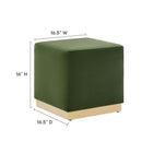 Modway Tilden 17" Square Performance Velvet Upholstered Ottoman