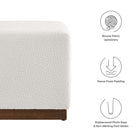 Modway Tilden 17" Square Boucle Upholstered Ottoman