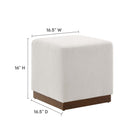 Modway Tilden 17" Square Boucle Upholstered Ottoman