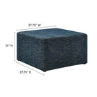 Modway Callum Large 28" Square Woven Heathered Fabric Upholstered Ottoman