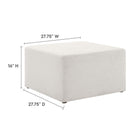 Modway Callum Large 28" Square Woven Heathered Fabric Upholstered Ottoman