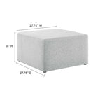 Modway Callum Large 28" Square Woven Heathered Fabric Upholstered Ottoman