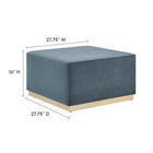 Modway Tilden Large 28" Square Performance Velvet Upholstered Ottoman