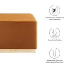 Modway Tilden Large 28" Square Performance Velvet Upholstered Ottoman