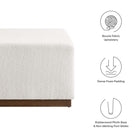 Modway Tilden Large 28" Square Boucle Upholstered Ottoman