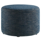 Modway Callum Large 23" Round Woven Heathered Fabric Upholstered Ottoman  