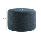 Modway Callum Large 23" Round Woven Heathered Fabric Upholstered Ottoman