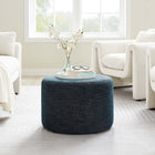 Modway Callum Large 23" Round Woven Heathered Fabric Upholstered Ottoman