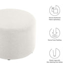 Modway Callum Large 23" Round Woven Heathered Fabric Upholstered Ottoman