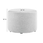Modway Callum Large 23" Round Woven Heathered Fabric Upholstered Ottoman