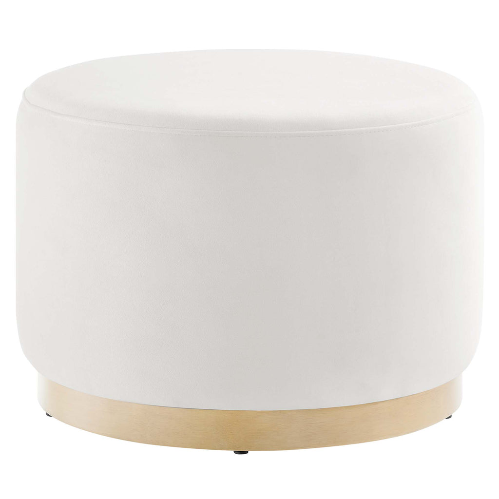 Modway Tilden Large 23" Round Performance Velvet Upholstered Ottoman  