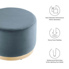 Modway Tilden Large 23" Round Performance Velvet Upholstered Ottoman