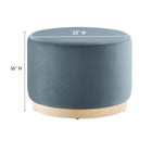 Modway Tilden Large 23" Round Performance Velvet Upholstered Ottoman