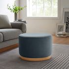 Modway Tilden Large 23" Round Performance Velvet Upholstered Ottoman