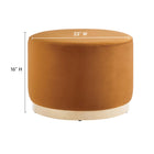 Modway Tilden Large 23" Round Performance Velvet Upholstered Ottoman