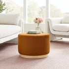Modway Tilden Large 23" Round Performance Velvet Upholstered Ottoman