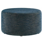 Modway Callum Large 29" Round Woven Heathered Fabric Upholstered Ottoman  