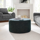 Modway Callum Large 29" Round Woven Heathered Fabric Upholstered Ottoman