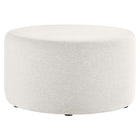 Modway Callum Large 29" Round Woven Heathered Fabric Upholstered Ottoman  