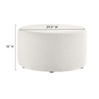 Modway Callum Large 29" Round Woven Heathered Fabric Upholstered Ottoman