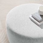 Modway Callum Large 29" Round Woven Heathered Fabric Upholstered Ottoman