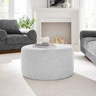 Modway Callum Large 29" Round Woven Heathered Fabric Upholstered Ottoman