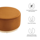 Modway Tilden Large 29" Round Performance Velvet Upholstered Ottoman