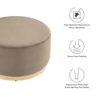 Modway Tilden Large 29" Round Performance Velvet Upholstered Ottoman