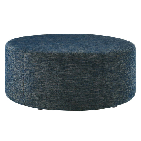 Modway Callum Large 38" Round Woven Heathered Fabric Upholstered Ottoman  