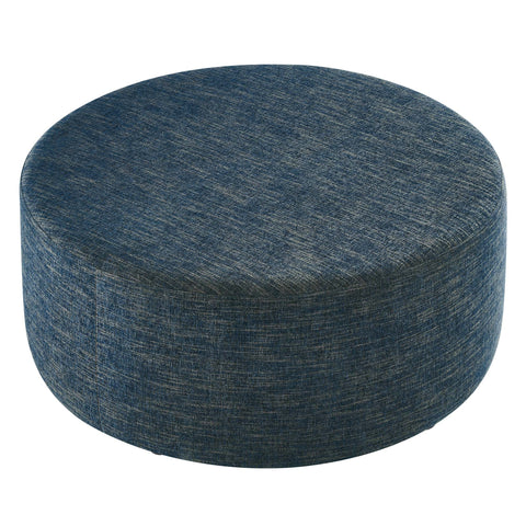 Modway Callum Large 38" Round Woven Heathered Fabric Upholstered Ottoman  