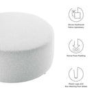 Modway Callum Large 38" Round Woven Heathered Fabric Upholstered Ottoman