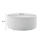 Modway Callum Large 38" Round Woven Heathered Fabric Upholstered Ottoman