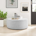 Modway Callum Large 38" Round Woven Heathered Fabric Upholstered Ottoman